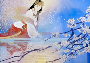 陶彩画　コノハナサクヤヒメ